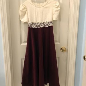 White and Red Velvet Christmas Party Dress